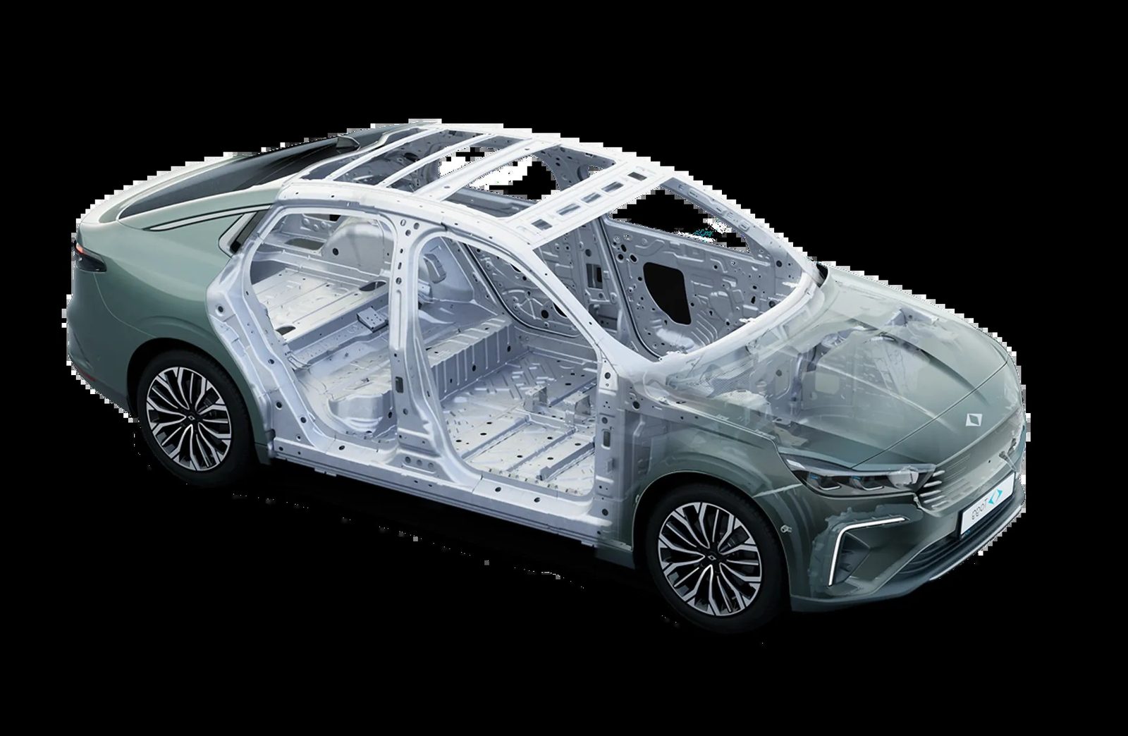Togg T10F 2025 - exterior, body structure cutaway, eu_turkey_reference market
