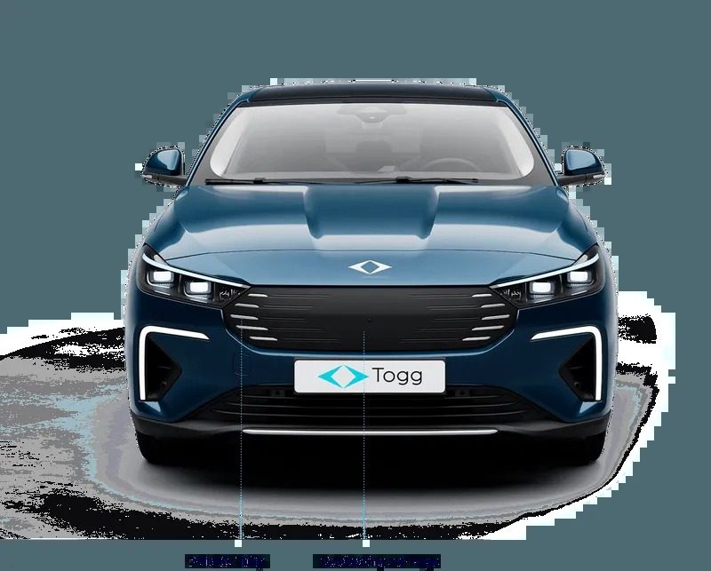 Togg T10F 2025 - exterior, front view render, eu_turkey_reference market