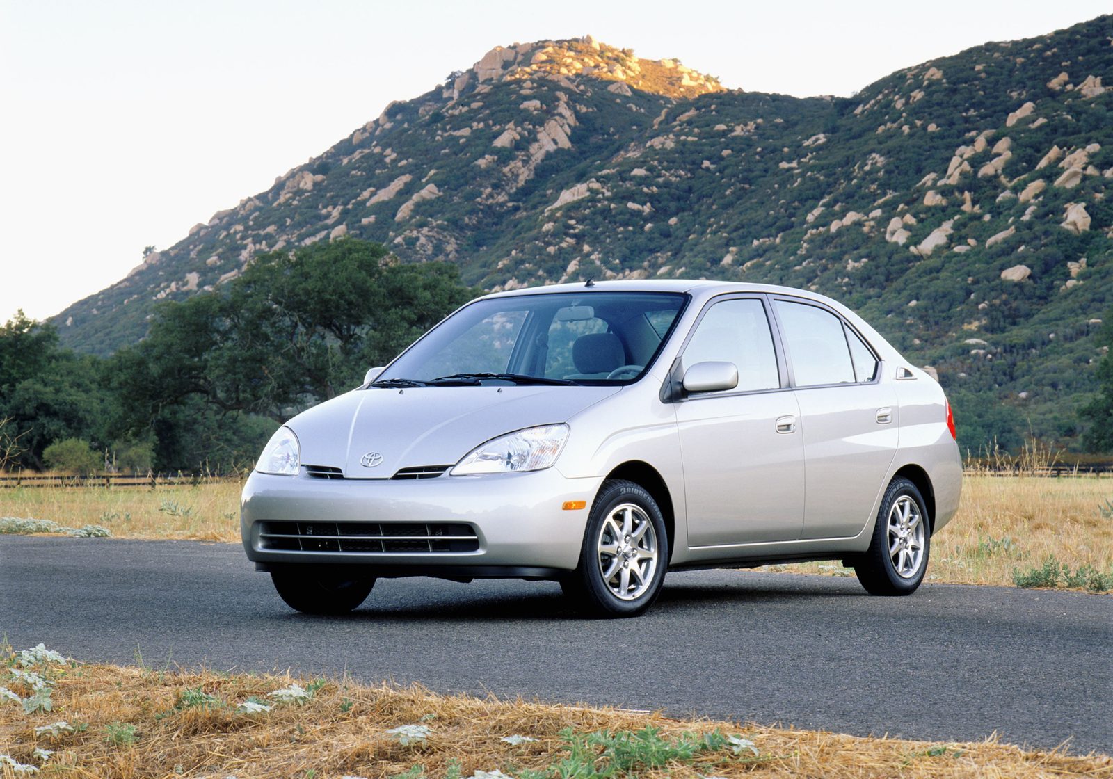 Toyota Prius First Generation 1997 - main model photo, exterior, front three-quarter view, United States historical generation reference market