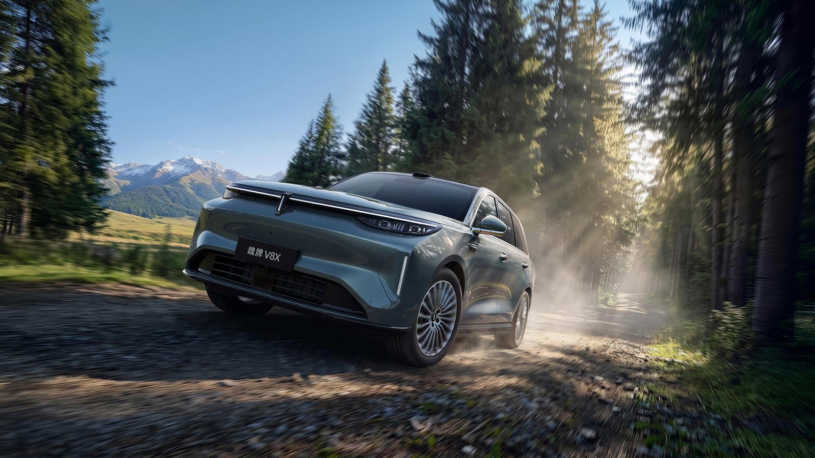 Wey V8X PHEV 2026 - main model photo, exterior, front three quarter offroad, China pre-order reference market